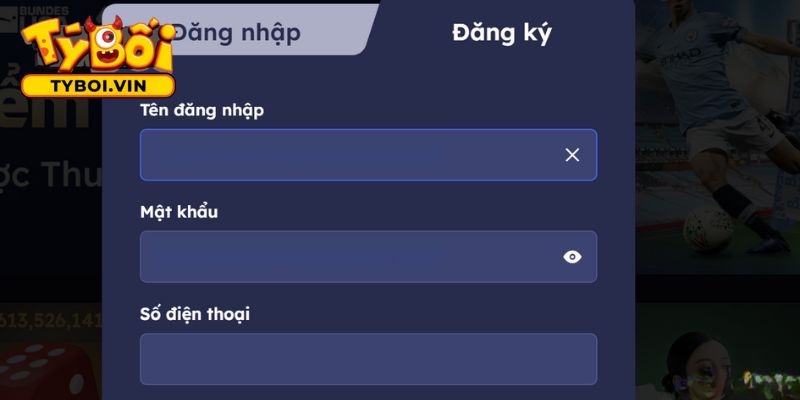 Thông tin bạn cần cung cấp khi đăng nhập Tyboi